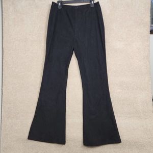 HALARA Black Corduroy Side Zip Pockets Casual Flared Pants Size Large NWT